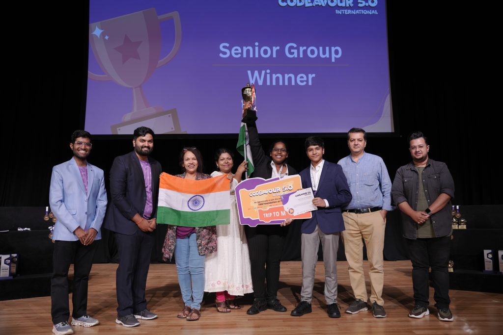 Sindhoora Raja receiving recognition at Codeavour, marking a significant step towards her journey to the prestigious Baal Purushkar award